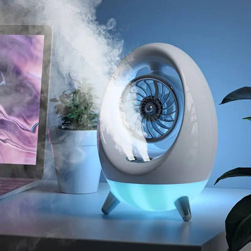 Настільний міні-кондиціонер 3-в-1 Air Cooler 657: портативний вентилятор-охолоджувач з розпилювачем води, зволожувач та нічник із 7 кольорами підсвітки, живлення від USB Cooler 657 фото