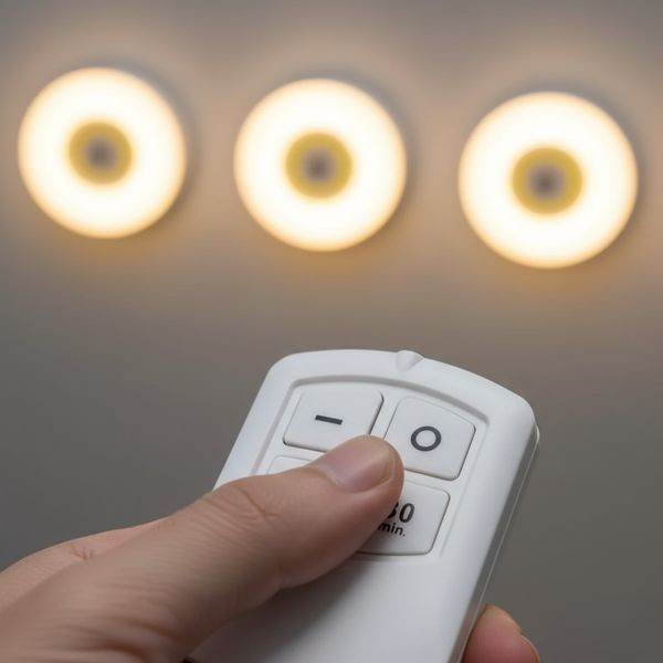 Комплект бездротових LED світильників на батарейках AAA з пультом дистанційного керування і таймером 30 хв &mdash; набір нічників-підсвіток для кухні, ванни, шафи та коридору threex2 фото