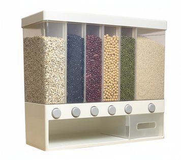 Органайзер для круп (6 секцій) Assorted Grain Rice Bucket Dispenser з кнопкою-дозатором MA2000 фото
