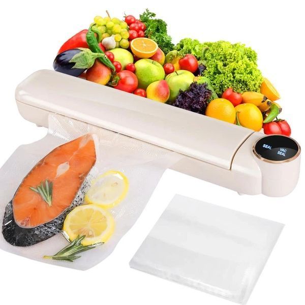 Вакуумний пакувальник харчових продуктів Vacuum Sealer із сенсорним дисплеєм + 10 пакетів G5873 фото