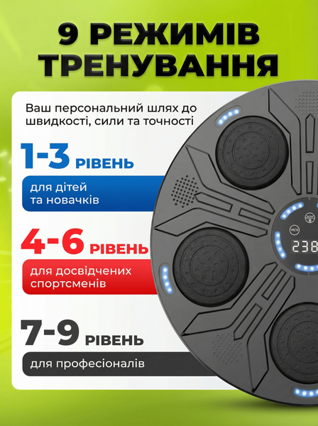 Розумна музична боксерська мішень на стіну Intelligent Boxing Machine з Bluetooth, підсвіткою та рукавицями (9 режимів) boxingtarget фото
