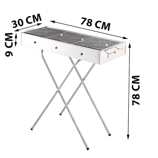 Переносний мангал BARBECUE TRAY 770T MD-008 809 (80&times;30&times;78 см) &mdash; складаний гриль з решіткою, вентиляцією та ручками TRAY 770T фото