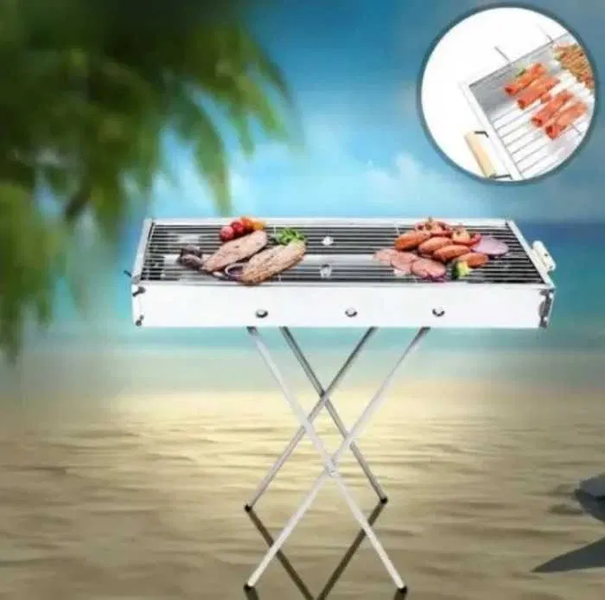Переносний мангал BARBECUE TRAY 770T MD-008 809 (80&times;30&times;78 см) &mdash; складаний гриль з решіткою, вентиляцією та ручками TRAY 770T фото