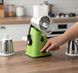 Ручна овочерізка-мультислайсер Kitchen Master &mdash; механічна терка для овочів та фруктів з 3 змінними насадками, вакуумним кріпленням, зеленого кольору 1275 фото 4