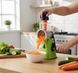 Ручна овочерізка-мультислайсер Kitchen Master &mdash; механічна терка для овочів та фруктів з 3 змінними насадками, вакуумним кріпленням, зеленого кольору 1275 фото 3