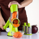 Ручна овочерізка-мультислайсер Kitchen Master &mdash; механічна терка для овочів та фруктів з 3 змінними насадками, вакуумним кріпленням, зеленого кольору 1275 фото 10