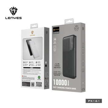 Зовнішній акумулятор Power Bank 10000 mAh Lenyes PX161 компактний універсальний Чорний PX161 фото
