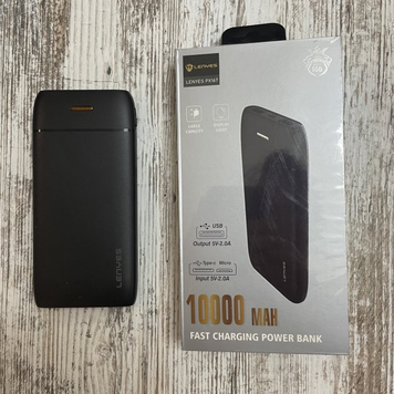 Зовнішній акумулятор Power bank LENYES PX167 10000mAh компактний універсальний на 2 входи Чорний PX167 фото