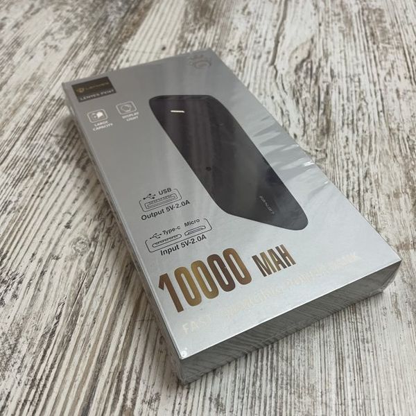 Зовнішній акумулятор Power bank LENYES PX167 10000mAh компактний універсальний на 2 входи Чорний PX167 фото