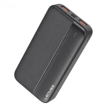 Зовнішній акумулятор Power bank LENYES PX163 10000mAh компактний універсальний на 2 входи Чорний PX163 фото