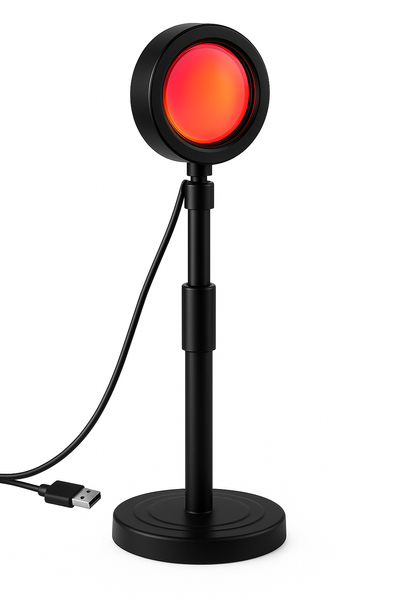 Проекційний світильник USB з ефектом заходу сонця RED SUNSET LAMP ∙ Лампа з проекцією червоного заходу сонця LED16 фото