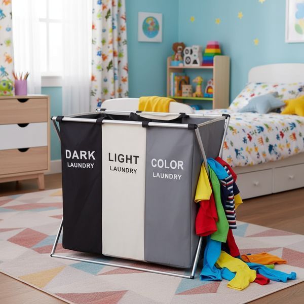 Кошик для білизни з 3 відділеннями для сортування одягу Laundry1 фото