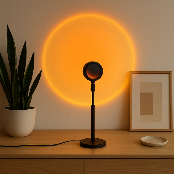 Проекційний світильник USB з ефектом заходу сонця RED SUNSET LAMP ∙ Лампа з проекцією червоного заходу сонця LED16 фото