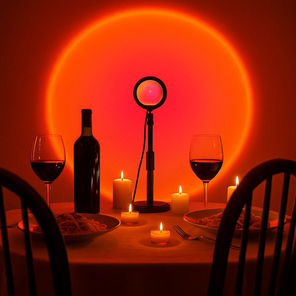 Проекційний світильник USB з ефектом заходу сонця RED SUNSET LAMP ∙ Лампа з проекцією червоного заходу сонця LED16 фото