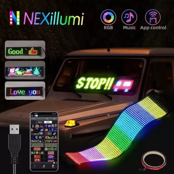 Гнучкий LED екран LED Matrix Panel 10см&times;35 см &ndash; програмована матриця з APP та пультом LEDMatrix10см&times;35 см фото