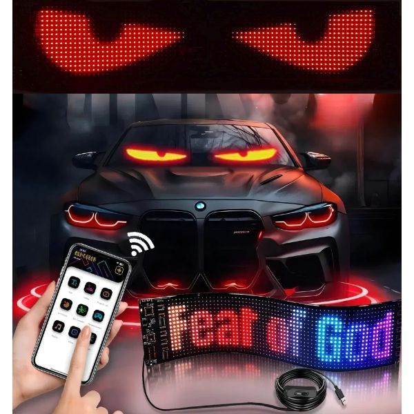 Гнучкий LED екран LED Matrix Panel 10см&times;35 см &ndash; програмована матриця з APP та пультом LEDMatrix10см&times;35 см фото
