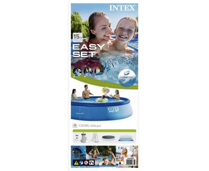 Сімейний каркасний басейн Intex 457 х 107 см (12 430 л) з фільтром-насосом, драбинкою, підстилкою і тентом, модель 26166 Intex 457 х 107 см фото