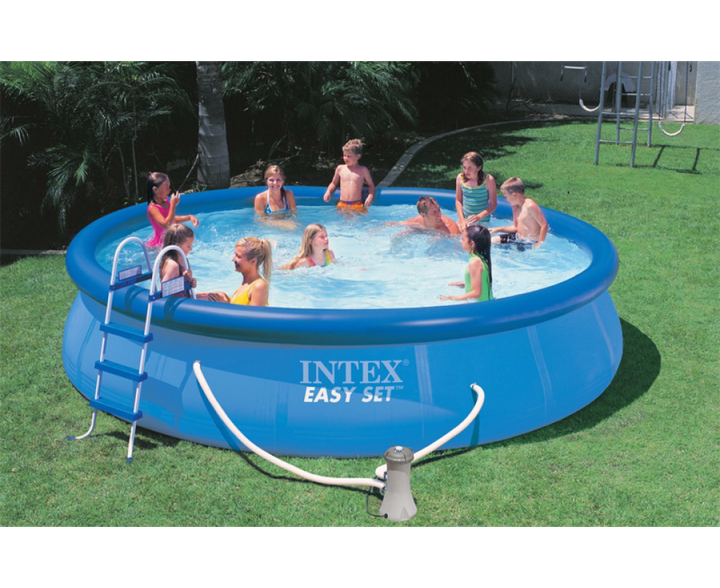 Сімейний каркасний басейн Intex 457 х 107 см (12 430 л) з фільтром-насосом, драбинкою, підстилкою і тентом, модель 26166 Intex 457 х 107 см фото
