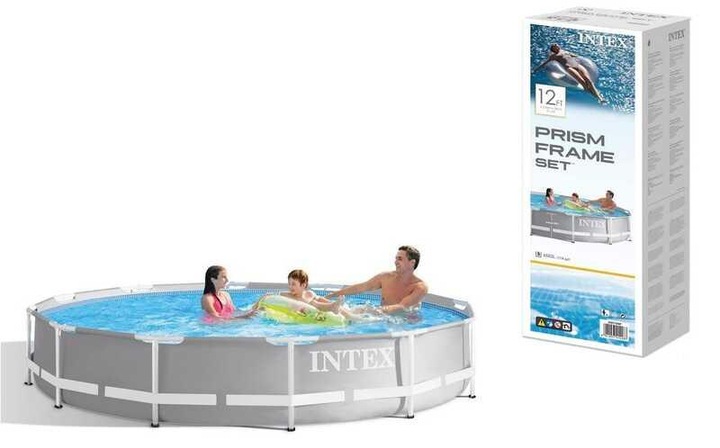 Каркасний басейн Intex 366 x 76 см (6 503 л), модель 26710, міцна сталева конструкція, швидке встановлення Intex26710 фото