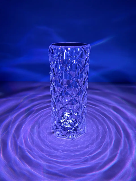 Кришталевий декоративний нічник-лампа RGB Crystal Rose Ambience 19.5 см &ndash; настільний LED світильник із 3D ефектом сяйва і зміною кольорів для спальні, вітальні та подарунків Crystal_Rose фото