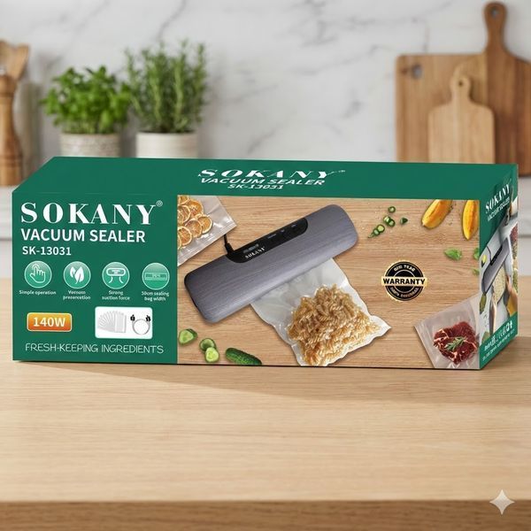 вакуумний пакувальник продуктів Sokany SK-13031, 130 Вт / Мощный вакууматор / Вакумный пакувальник SK13031 фото