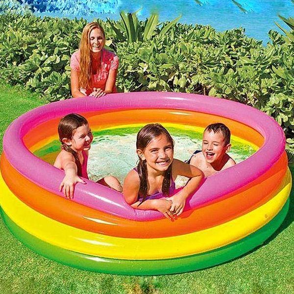 Дитячий надувний басейн Intex 168 x 46 см (780 л), модель 56441 "Палаючий захід" з яскравим дизайном і зливним клапаном Intex 56441 фото