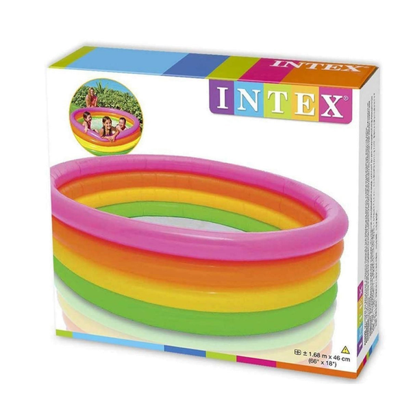 Дитячий надувний басейн Intex 168 x 46 см (780 л), модель 56441 "Палаючий захід" з яскравим дизайном і зливним клапаном Intex 56441 фото