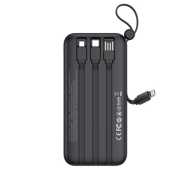 Павербанк XO PR280 30000 мА&middot;год, 22.5W, з вбудованими кабелями USB-A, Type-C, Micro, Lightning PR280  фото