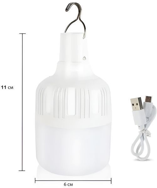Акумуляторна кемпінгова лампа з гачком та зарядкою Micro USB Solar BL HY-701 10W HY701 фото