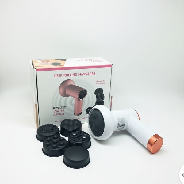 Антицелюлітний масажер Deep Rolling Massager акумуляторний 6 швидкостей 4 насадки для тіла рук і ніг 1247 фото