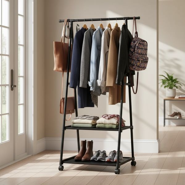 Пересувна підлогова вішалка для одягу The new Coat Rack 1289 фото