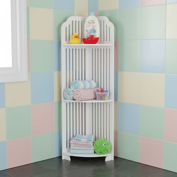 Полиця стелаж пластикова у ванну кутова PK-05 (80cm*20cm*20cm) 1293 фото