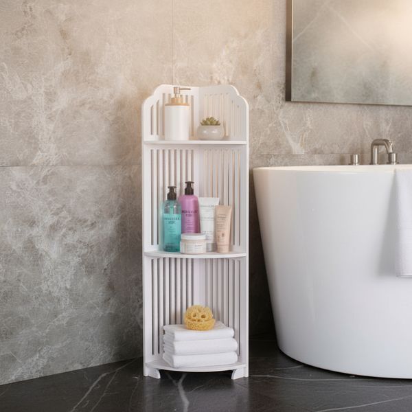 Полиця стелаж пластикова у ванну кутова PK-05 (80cm*20cm*20cm) 1293 фото