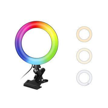 Кільцева RGB LED лампа LJJ20 20 см , компактна, 10+ режимів, тримач для телефону, регулювання яскравості LJJ20 фото