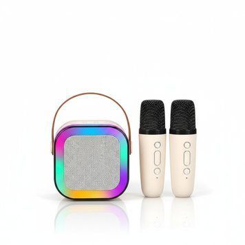 Дитячий набір для караоке портативна Bluetooth колонка с 2 мікрофонами і RBG підсвіткою (K12) 1259 фото