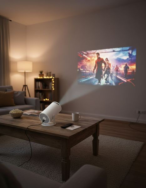 Проектор домашній кінотеатр UltraHD HY300 Pro 4K Android 11 WI-FI Смарт-проектор білий 90927 фото