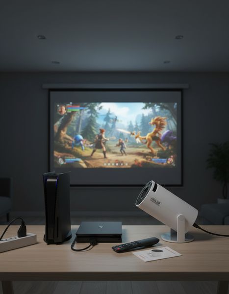 Проектор домашній кінотеатр UltraHD HY300 Pro 4K Android 11 WI-FI Смарт-проектор білий 90927 фото