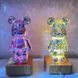 3D нічник із ефектом феєрверка у вигляді ведмедика Bearbrick RGB LED &ndash; лампа на 16 кольорів 3D нічник фото 5