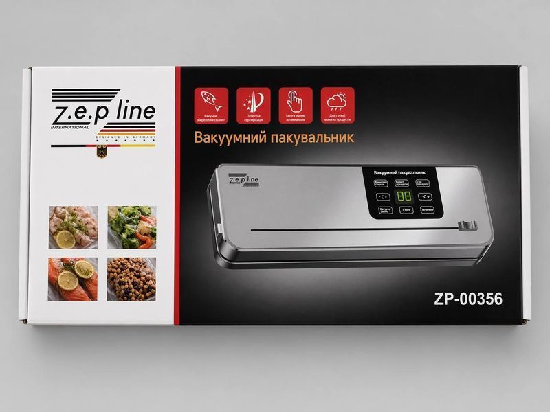 Вакууматор Zepline ZP-00356 200 Вт вакуумный упаковщик для продуктов с ножом, пакетами и роликом в комплекте ZP-00356 фото