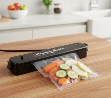 Вакууматор Vacuum Sealer вакуумний пакувальник для їжі, побутовий вакууматор чорний 1298 фото