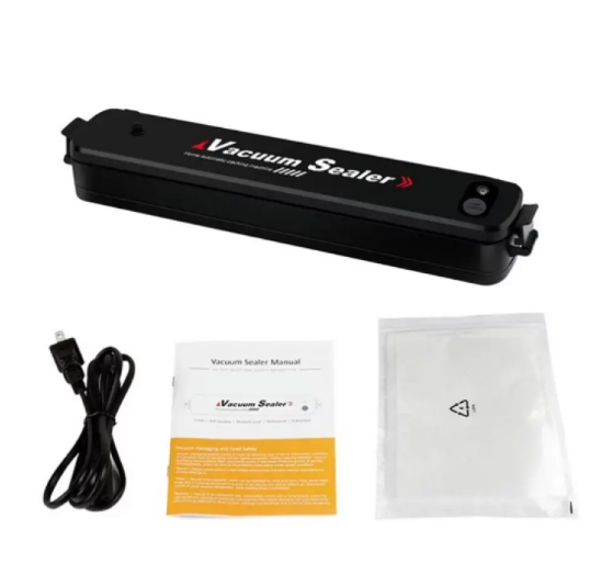 Вакууматор Vacuum Sealer вакуумний пакувальник для їжі, побутовий вакууматор чорний 1298 фото