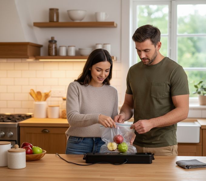 Вакууматор Vacuum Sealer вакуумний пакувальник для їжі, побутовий вакууматор чорний 1298 фото