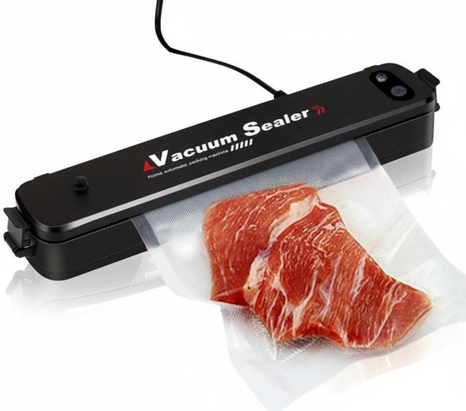 Вакууматор Vacuum Sealer вакуумний пакувальник для їжі, побутовий вакууматор чорний 1298 фото