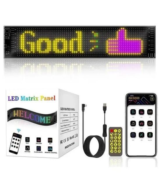 Гнучкий LED екран LED Matrix Panel 9см&times;35 см &ndash; програмований з APP та пультом LED MATRIX фото