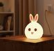 Силіконовий дитячий нічник Кролик акумуляторний LED RGB 7 режимів світіння м'який світильник EL-543-13 1261 фото 3